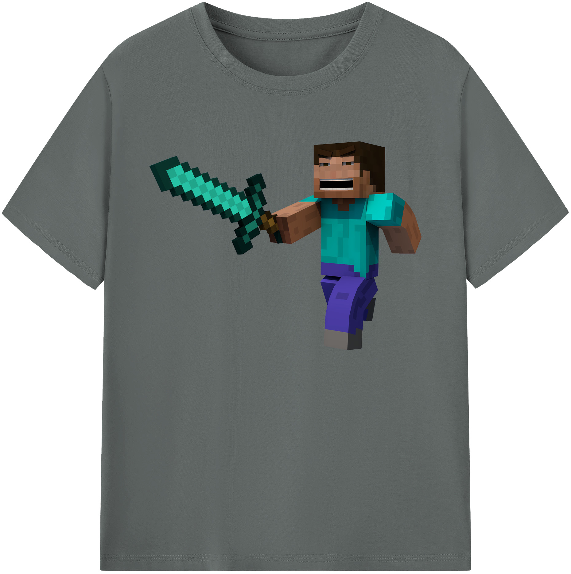 （画像用） マインクラフト ブロックの世界 Minecraft MC Block world 綿100％ メンズ半袖Tシャツ｜肌触りやわらか＆通気性